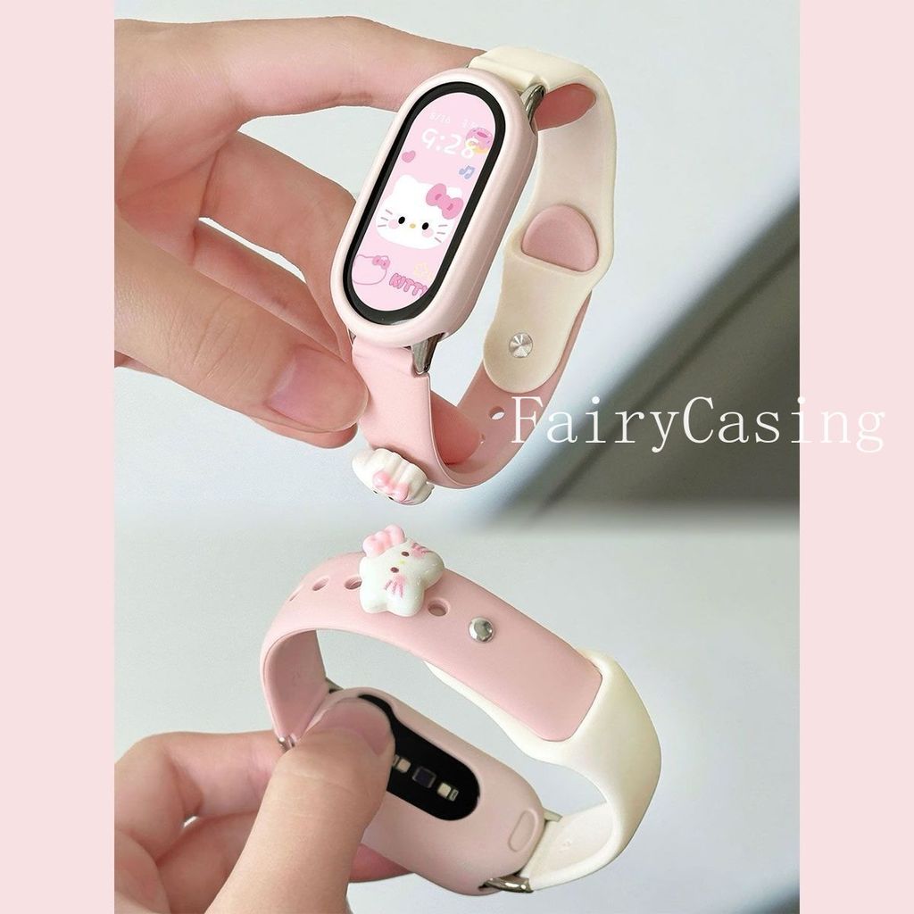 Dây đeo cổ tay hoạt hình cho Xiaomi Mi Band 10 9 8 Dây đeo cổ tay Vòng đeo tay có thể thay thế cho Mi Band 10Ceramic Phiên bản Watchband