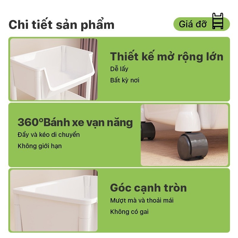 Kệ Sách Đa Năng Tiện Ích Có Bánh Xe, Giải Pháp Tối Ưu Không Gian Sống