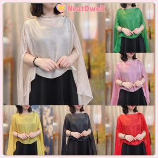 [Giao hàng từ Việt Nam] Khăn choàng nữ NEATDWELL, Áo choàng dạ hội dài màu tinh khiết, Khăn choàng Cardigan voan thời trang dành cho nữ