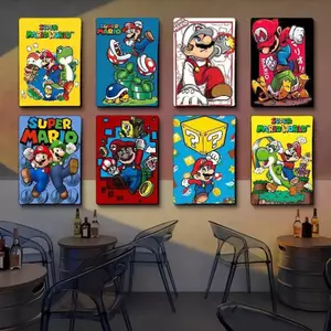 Super Mario Classic Game Canvas Painting Retro Video Game Wall Art Art Home Wall Decor Canvas Poster