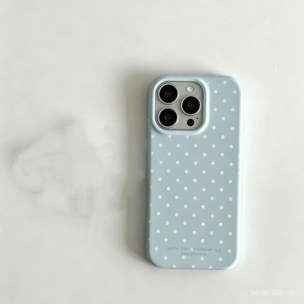 Ốp Điện Thoại Thích Hợp Cho iPhone X XS XR XSMAX 11 12 13 14 15 16 17 Pro max Plus Air ins Blue Polka Dot Wings Star Mirror Bracket Vỏ Bảo Vệ Chống Sốc Bao Gồm Tất Cả VAOC