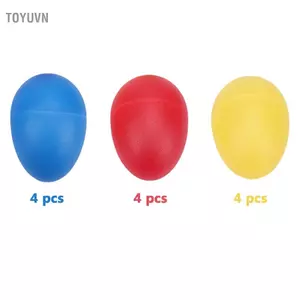 Toyuvn Toyuvn Irfora Nhựa Trứng Shaker Bộ Công cụ nhịp điệu giáo dục sống động cho lớp học 12 gói RedYellowBlue Nhẹ Lễ Phục Sinh