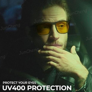 Kính Photochromic Nam Thời Trang Vuông Vàng Kính Nhìn Ban Đêm Thể Thao Ngoài Trời Kính Mát Nam