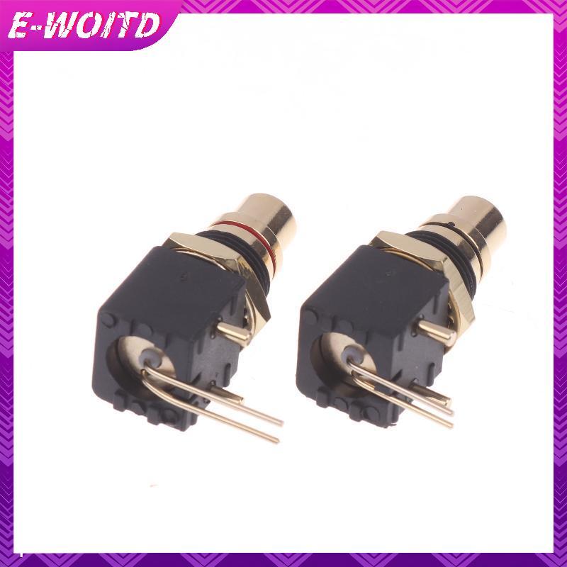 E-WOITD 2 / 4 Cái RCA Nữ Soet Khuỷu Tay Pin PCB Bảng Điều Khiển Gắn Bộ Chuyển Đổi Góc Phải Đồng Mạ Vàng Bộ Giải Mã Đầu Nối Đồng Trục Kỹ Thuật Số E-WOITD