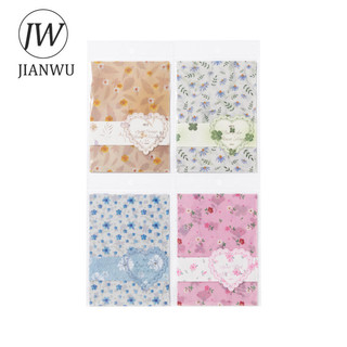 JIANWU Komachi Hoa Vườn Series Vintage Cây Cảnh Quan Cắt Dán Thêu Sò Chất Liệu Giấy Sáng Tạo Rác Tạp Chí Văn Phòng Phẩm