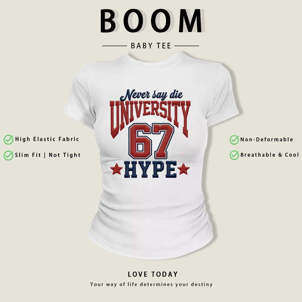BOOM Áo Baby Tee Nữ Cotton Ôm Body-Áo Thun Ngắn Tay Y2K In Hình PhongCách Mùa Hè, Cổ Tròn Hàng Đầucách hàn quốc phongW02