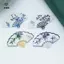 Quạt tre in hình vintage phong cách Trung Hoa, phù hợp làm DIY cho bông tai và móc khóa