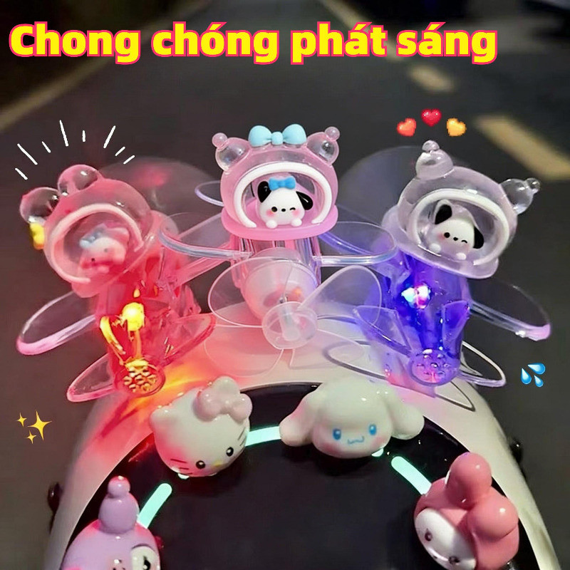 Máy bay nhỏ năng lượng gió gấu phát sáng trang trí xe đạp dễ thương nhỏ gọn tiện lợi cho mọi loại xe - ảnh 2