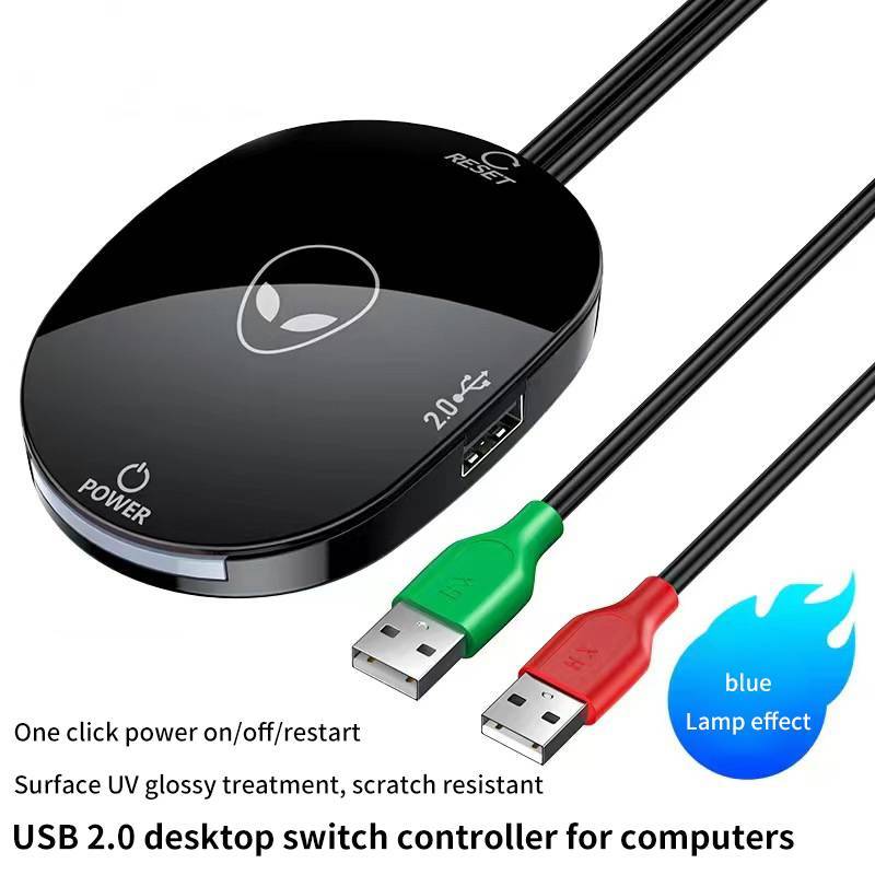 SWEET Máy Tính Để Bàn Công Tắc Đèn LED PC Bo Mạch Chủ Bên Ngoài Khởi Động Nút Nguồn Cáp Nối Dài Cho Văn Phòng Gia Đình 2.0 USB Adapter n
