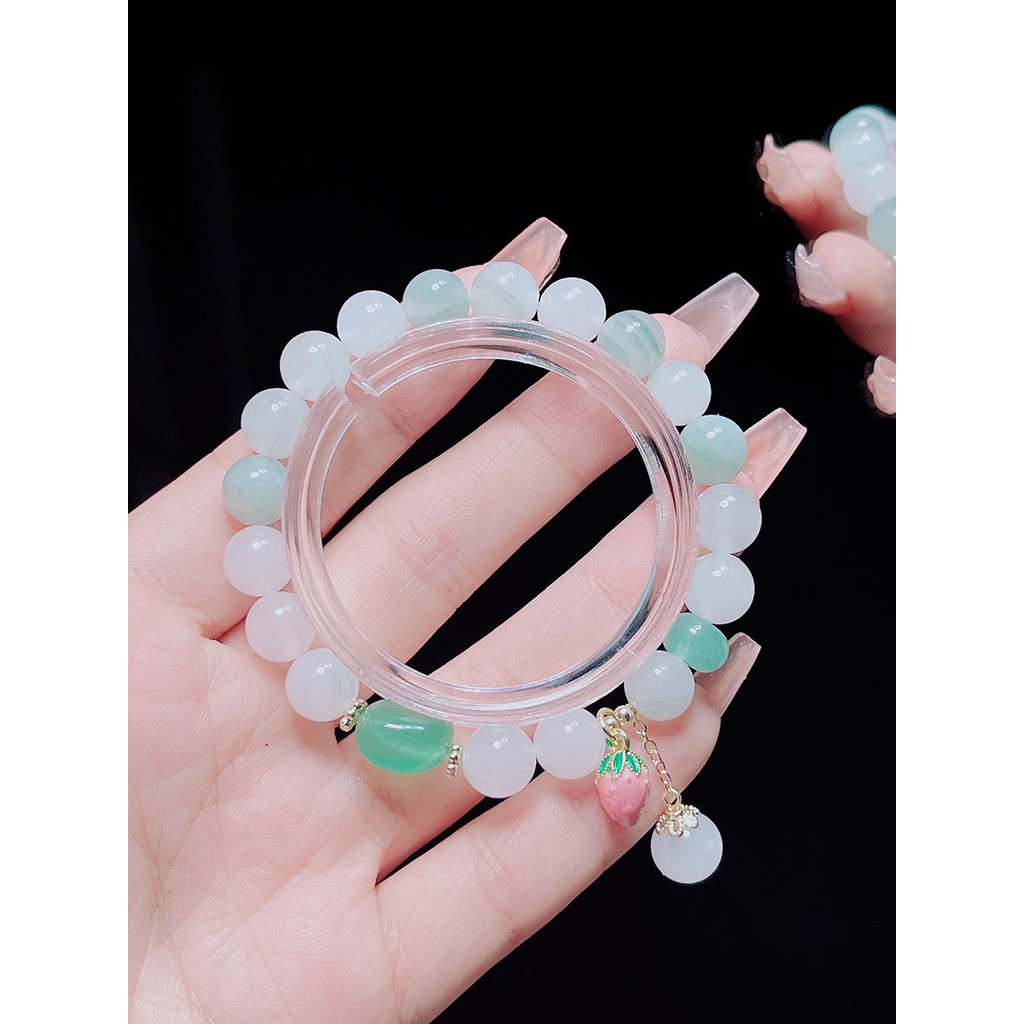 Vòng tay Chalcedony tự nhiên Chuông gió Trung Quốc