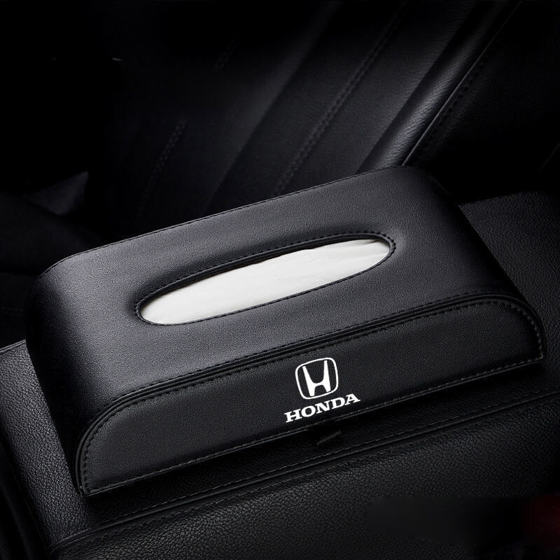 Hộp đựng khăn giấy ô tô bằng da phù hợp cho phụ kiện trang trí nội thất Honda Accord City Civic HRV CRV Jazz CRZ CRIDER