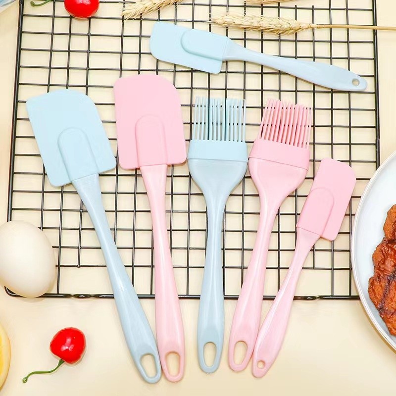 M5 Bộ dụng cụ làm bánh 3 món silicon gồm chổi cọ quét dầu ăn,spatula trộn bột,phới dẹt silicone đánh