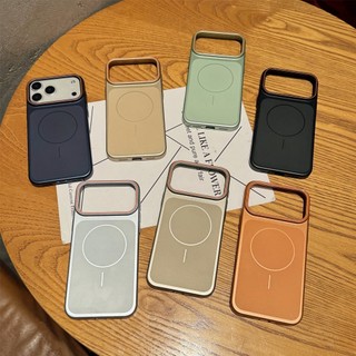 Sơn Kim Loại Từ Tính Ốp Lưng Điện Thoại iPhone 17 16 15 14 13 Pro Max 17 Air 16 15 14 Plus Nút Bảo Vệ Vỏ Thời Trang Chống Sốc