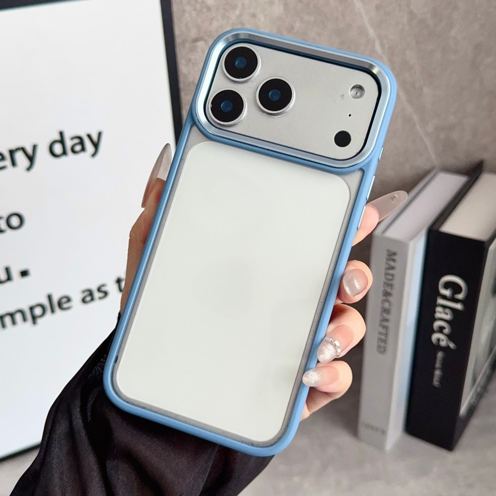 Ốp Điện Thoại TPU + Acrylic Làm Dày Cho iPhone 17 16 15 14 13 12 11 Pro Max Air Plus Có Khung Ống Kính Phần Cứng Vỏ Thời Trang Chống Rơi