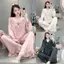 Bộ Đồ Ngủ Nữ JUSOKA Pijama LỤA GẤM Cao Cấp Siêu Xinh họa Tiết In Chìm Dễ Thương Dành Cho Nữ GA01
