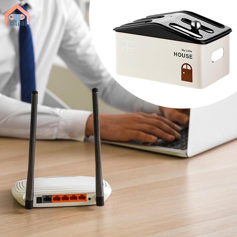 Hộp lưu trữ bộ định tuyến, Hộp quản lý cáp tiết kiệm không gian sáng tạo, Hộp dải nguồn Hider Máy tính để bàn cho gia đình văn phòng