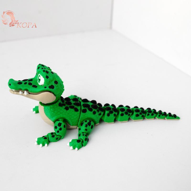 KOPA Cá sấu di chuyển thực tế - Trang trí máy tính để bàn in 3D, Quà tặng vui nhộn cho trẻ em VN