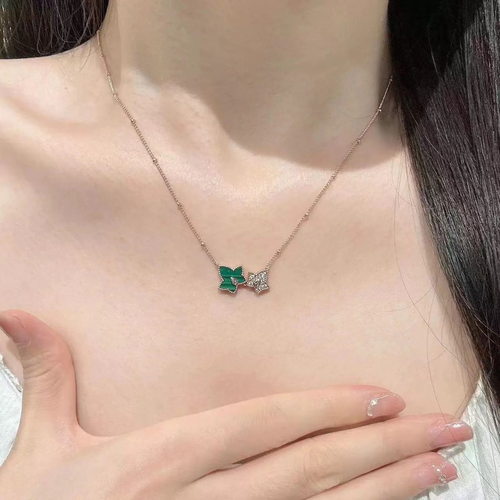 Vòng cổ nữ ngôi sao năm cánh công màu xanh lá cây thời trang