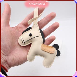 CANAMEK Hoạt Hình Da Nâu Ngựa Quyến Rũ Móc Khóa Mặt Dây Chuyền Nữ Móc Khóa Dễ Thương Động Vật Túi Trang Trí Phụ Kiện Trang Trí Quà Tặng CSF