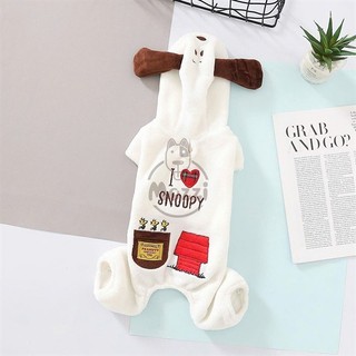 Áo liền chân Snoopy Dog có nón cho chó mèo