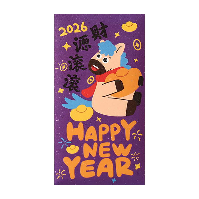 [Hàng có sẵn] Bộ bao lì xì hoạt hình Năm Ngọ 2026 – phong bao đỏ giấy dày, dập nhũ, nhiều mẫu dễ thương cho bé & quà Tết