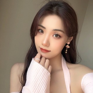 Bông tai hoạt hình cáo trắng thời trang, thiết kế bất đối xứng