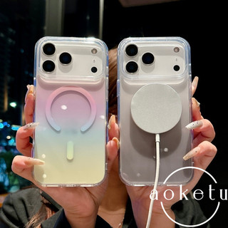 Hút từ tính gradient trong suốt thích hợp cho vỏ điện thoại iPhone 17pro, acrylic trong suốt 16pro, 15 cảm giác cao cấp, 14 bao gồm tất cả chống rơi, vỏ bảo vệ 12 / 11