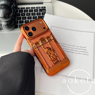 Ba chiều rỗng trụ cột La Mã Mỹ thiên thần thích hợp cho vỏ điện thoại iPhone 17 Promax iPhone 16 Pro mạ điện 15 / 14 niche 13 / 12 Promax sáng tạo chống rơi