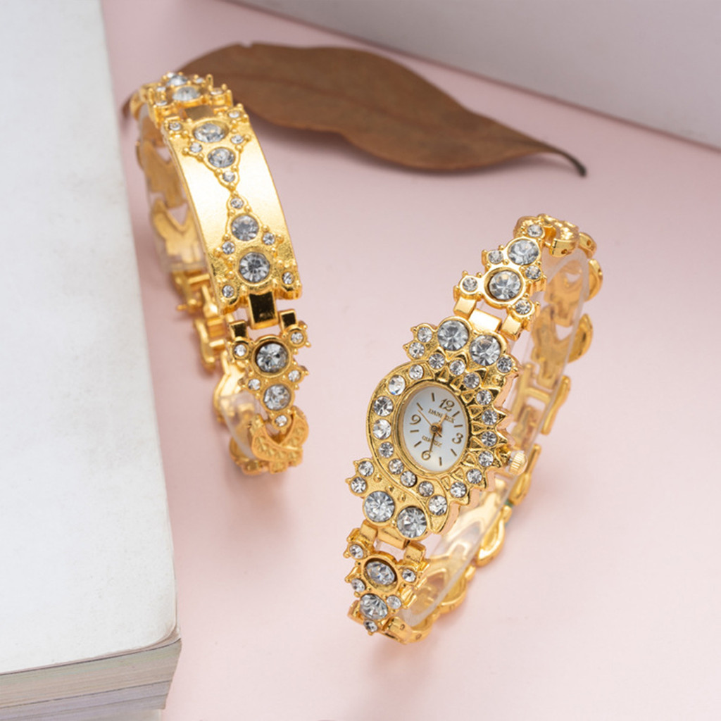 Đồng hồ pha lê cao cấp dành cho nữ Đồng hồ đeo tay dây đeo kim cương giả mặt tròn tự động để họp và hẹn hò