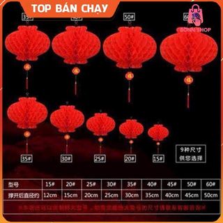 [20 CÁI] Đèn lồng đỏ treo trang trí Tết, lồng đèn trang trí nhà cửa, lồng đèn nilong