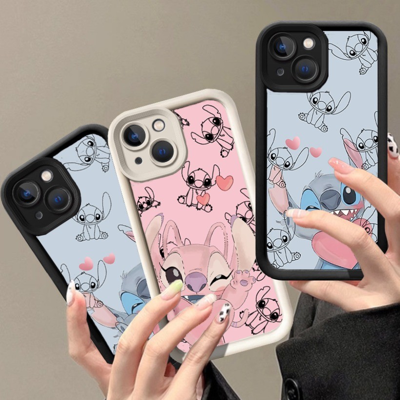 Tương thích với Tecno Spark 40C 40 Pro + GO2 2S Camon 40 Pro 40 Premier 10C POVA6NEO Ốp Điện Thoại Dễ Thương Stitch Thiên Thần Trái Tim Tình Yêu Silicon Mềm