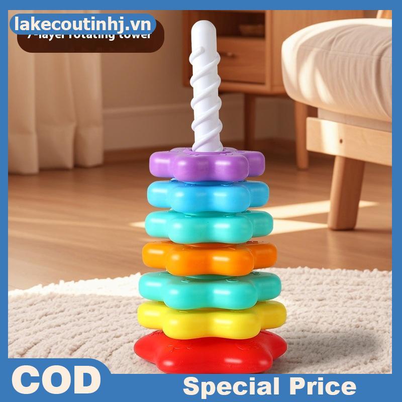 Lu 1 Bộ Montessori Xoay Cầu Vồng Tháp Bé Staing Đồ Chơi Trẻ Em Phát Triển Kỹ Năng Vận Động Trò Chơi Quay Staing Đồ Chơi Giáo Dục Quà Tặng tinhj