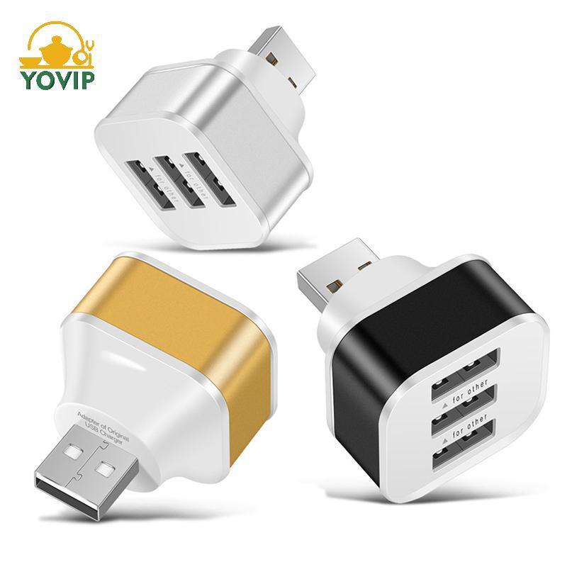 Bộ mở rộng sạc USB ô tô YOVIP 2.0 Bộ chia USB mở rộng 3 cổng có đèn báo cắm và chạy 3 trong 1 cho điện thoại thông minh Hub VN
