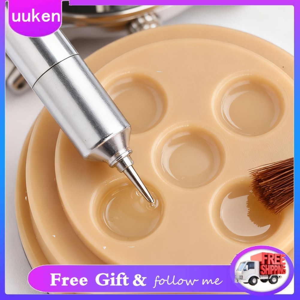 Uukendh Cốc đựng dầu đồng hồ uukenh ZJchao 5 lỗ Đế chống trượt Dụng cụ rửa chén Phụ kiện sửa chữa có nắp chống bụi để sửa chữa và bảo trì Nhựa nhẹ