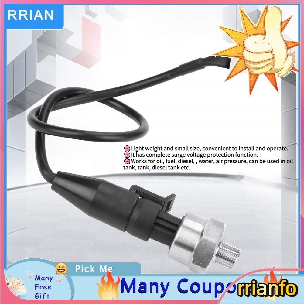 Rrianfo 1 Cảm biến Áp suất Bằng thép Không gỉ 1/8NPT Cho Máy Hướng Dầu/Nước
