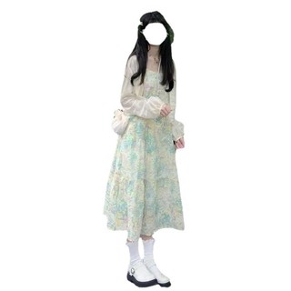 Bộ Váy yếm xanh nhạt dễ thương, tươi mát, ngọt ngào kiểu Nhật và áo khoác mỏng chống nắng cho Nữ