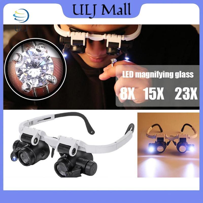 Kính lúp kính ULJ có đèn LED 8X 15X 23X Máy làm đồng hồ Jeweler Loupe.