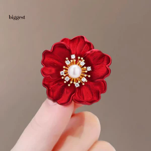 Bộ trâm cài men Ceramic sang trọng với ngọc trai và kim cương giả - Phù hợp cho dịp Ngày Mẹ và tiệc cưới