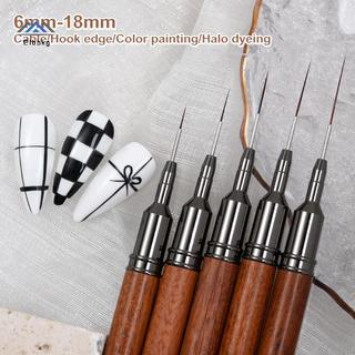 ELBBKG 6 / 9 / 12 / 15 / 18mm Móng Tay Lót Bàn Chải Vẽ Đường Sọc Tranh Hoa Bút Móng Tay Nghệ Thuật Làm Móng Tay Gỗ Đàn Hương Tay Cầm Mới