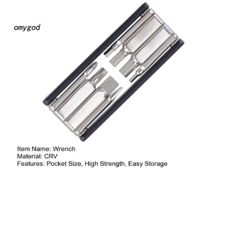 Cờ lê thép Crom Vanadi 8 trong 1 - Gấp gọn, đa chức năng, bộ sửa chữa xe đạp leo núi nhỏ gọn