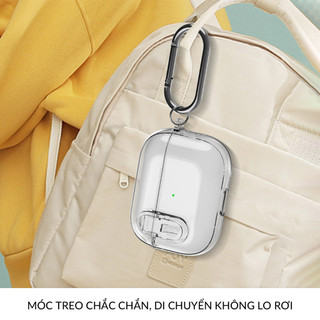 Ốp AirPods 4 TPU Trong Suốt  Chống Trầy Tặng Kèm Móc Khóa Hỗ Trợ Sạc Không Dây