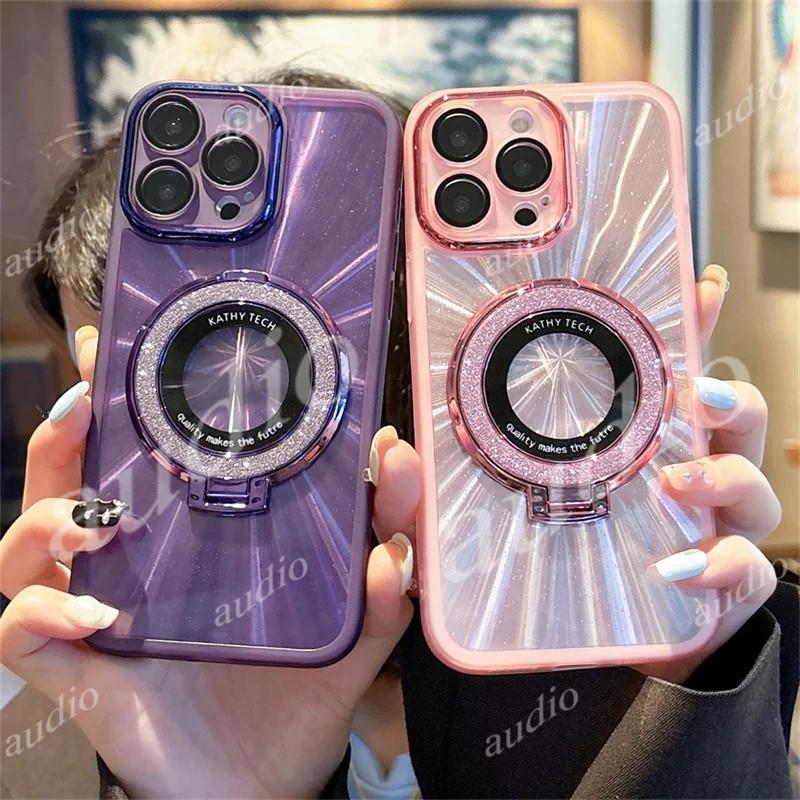 HONOR 600 5G Sang Trọng Gradient Bling Long Lanh Nhẫn Giá Đỡ Ốp lưng Honor 600 Pro Smart 600Pro Honor600 Pro 5G Với Full Camera Ống Kính Bảo Vệ Từ Tính Giá Đỡ Mặt Sau