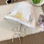 Mũ vải lanh cotton hoạt hình phối ren, phù hợp cả ngày và bảo vệ khỏi ánh nắng.