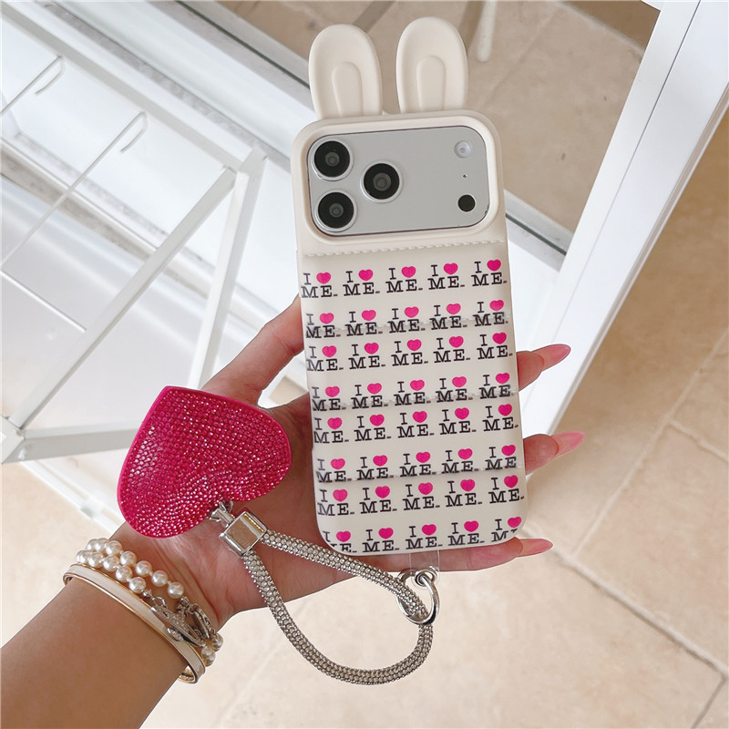 IPhone 17 Pro Max Đối tượng hình thỏ Love me họa tiết TPU chất liệu IMD