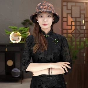 Nón che nắng nữ 58359 / sợi lụa thơm mây / hai mặt / kích thước điều chỉnh / chống nắng nửa cuộn mũ / mùa xuân và mùa hè / hai mặt che nắng chống nắng / mũ ngư dân / vật liệu cổ điển cao cấp của phụ nữ