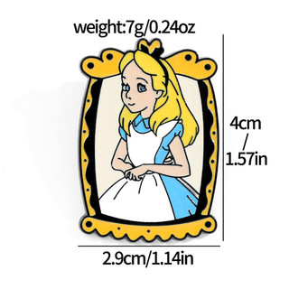 5 Cái / bộ Hoạt Hình Dễ Thương Bỏ Túi Đồng Hồ Thỏ Thổ Cẩm Alice Ở Xứ Sở Thần Tiên Huy Hiệu Kim Loại