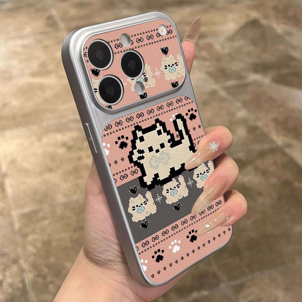 Pixel Cat dệt cho trường hợp iPhone 17Air iPhone 15/14 Corning Case