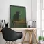 Melancholic Black Cat With Whiskey Smoking Green Background Canvas Painting Art Home Wall Decor Canvas Poster