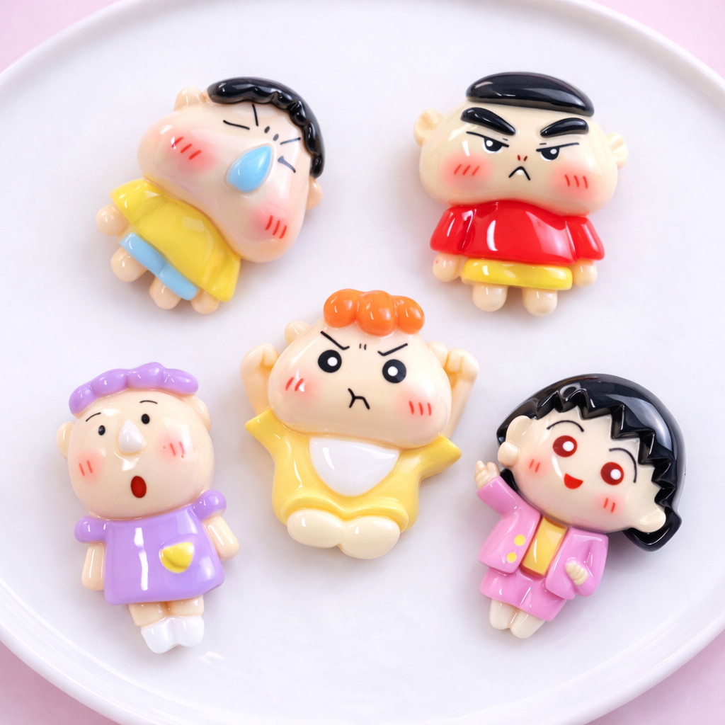 Set Charm Shin Cậu Bé Bút Chì 5 Biểu Cảm Khóc Nhè Giận Dỗi Ngơ Ngác Má Hồng Cute Ngộ Nghĩnh Trang Trí DIY Siêu Xinh
