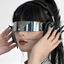 SQ Futuristic Cyberpunk Tấm Che Kính Mát Y2K Quấn Xung Quanh Lá Chắn Kính Dự Tiệc Nhập Vai Phụ Kiện Chơi